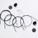 KnitPro Seil Edelstahl schwarz 360° 100 cm