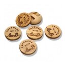 15mm Holzknopf "Handmade with love"