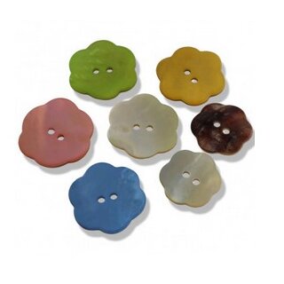 15mm Perlmuttknopf "Blume" natur