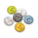 15mm Kunststoffknopf "I like my bike", hellblau