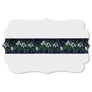 Webband "Schneeglöckchen navy"
