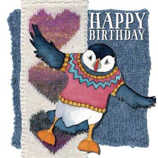 Karte "Flying Birthday Puffin" WOOL08