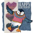 Karte "Flying Birthday Puffin" WOOL08