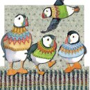 Karte "Four Woolly Puffins" WOOL25