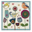 Karte "Stitched Birdies on Flowers" SB18