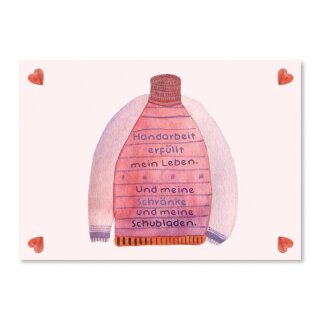 Postkarte "Handarbeit erfüllt mein Leben."