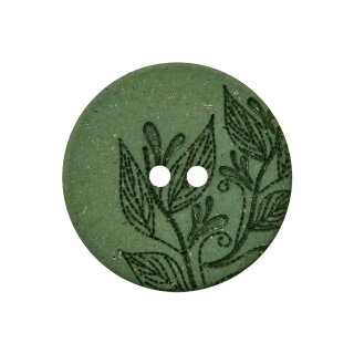 23mm Hanfknopf "Floral" grün
