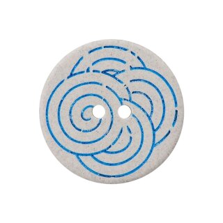 Knopf  "Hanf Muster" 25mm blau