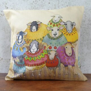Baumwollkissen "Sheep in Sweaters"