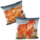 Samtkissen "Highland Coos"