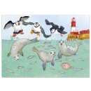 Postkarte "Swimming Seals"