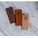 "hand made with ♥" Kunstlederlabel