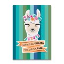 Postkarte "Spar das Drama für dein Lama"