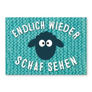 Postkarte "Endlich wieder Schaf sehen"