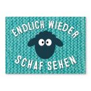 Postkarte "Endlich wieder Schaf sehen"