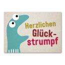 Postkarte "Herzlichen Glückstrumpf"