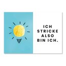 Postkarte "Ich stricke also bin ich"