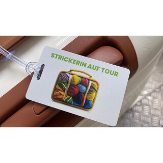 Kofferanhänger - "Strickerin auf Tour"