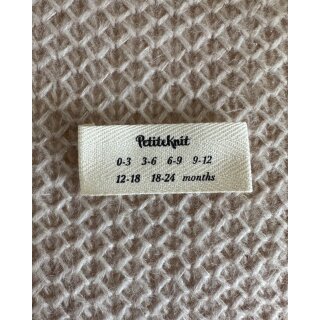 Textillabel "Babygrößen" PetiteKnit