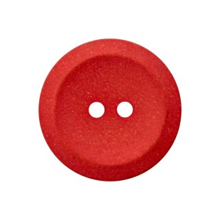Hanf / Polyesterknopf "Rot" 2-Loch, recycelt, 23mm