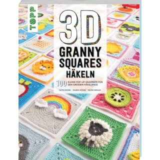 "3D Granny Squares häkeln - 100 kleine Pop-Up-Quadrate"