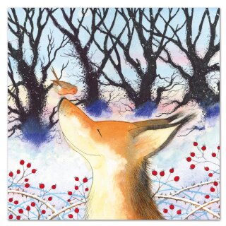 Karte "Fox Xmas" 6Stk