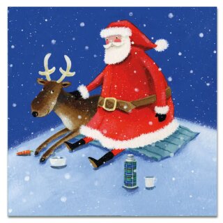 Karte "Santa and Reindeer Xmas" 6Stk