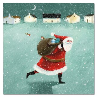 Karte "Santas Sack Xmas" 6Stk