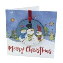 Karte mit Anhänger "Snowmen"