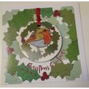 Karte mit Anhänger "Stitched Robin Christmas"