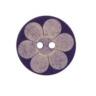 20mm Polyesterknopf "Blume" blau