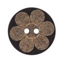 20mm Polyesterknopf "Blume" schwarz