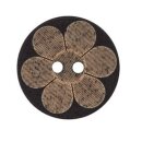 Knopf "Blume" 20mm schwarz