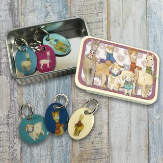 Maschenmarkierer Dose  "Alpacas and Friends"