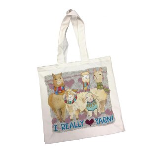 Cotton Canvas Bag "I really love yarn"