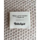 "What a great sweater - I made it!" Textillabel