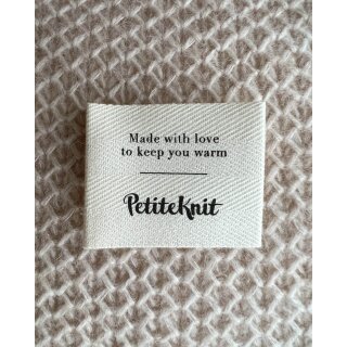 Textillabel "Made with love to keep you warm"