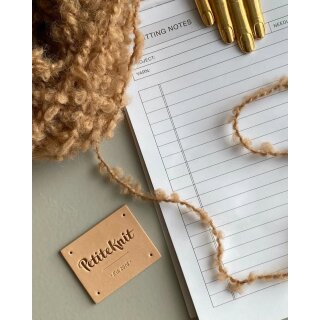 Lederlabel "PetiteKnit. Est. 2016" Natur