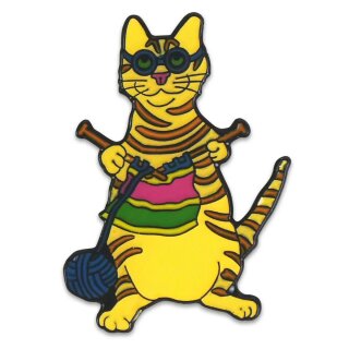 Pin in Dose "Knitting Cat"
