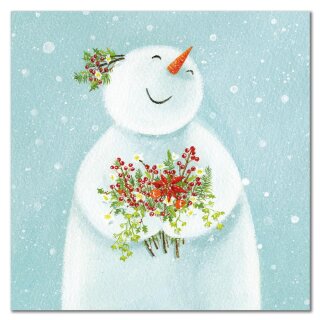 Weihnachtskarte "Joyful Snowman" 6er Pack