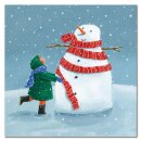 Weihnachtskarte "Dressing the Snowman" 6er Pack