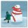Weihnachtskarte "Dressing the Snowman" 6er Pack