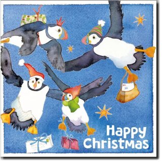 Weihnachtskarte "Flying Puffins" 6er Pack