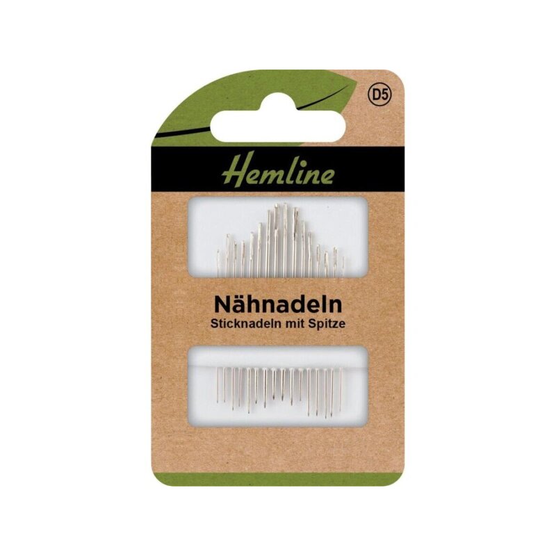 Hemline Nähnadeln Zum Sticken – Größen 5-10, Längeres Auge, 21 Nadeln Pro Packung