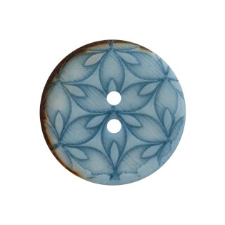 23mm Stinnuss-Knopf "Blume" blau-