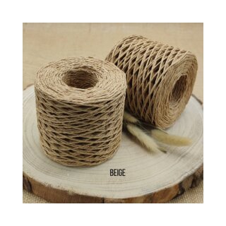 Raffia Garn gewickelt Dunkelbeige