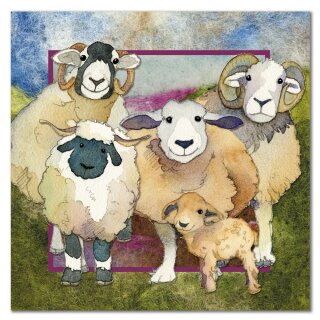 Karte "Felted Sheep Family" FT09