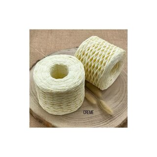 Raffia Garn gewickelt Creme