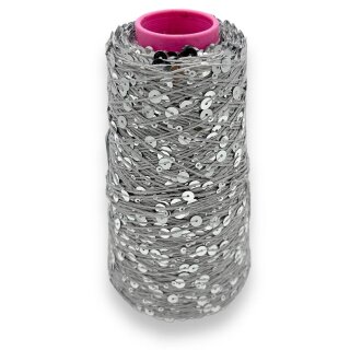 Paillettengarn Stone Grau